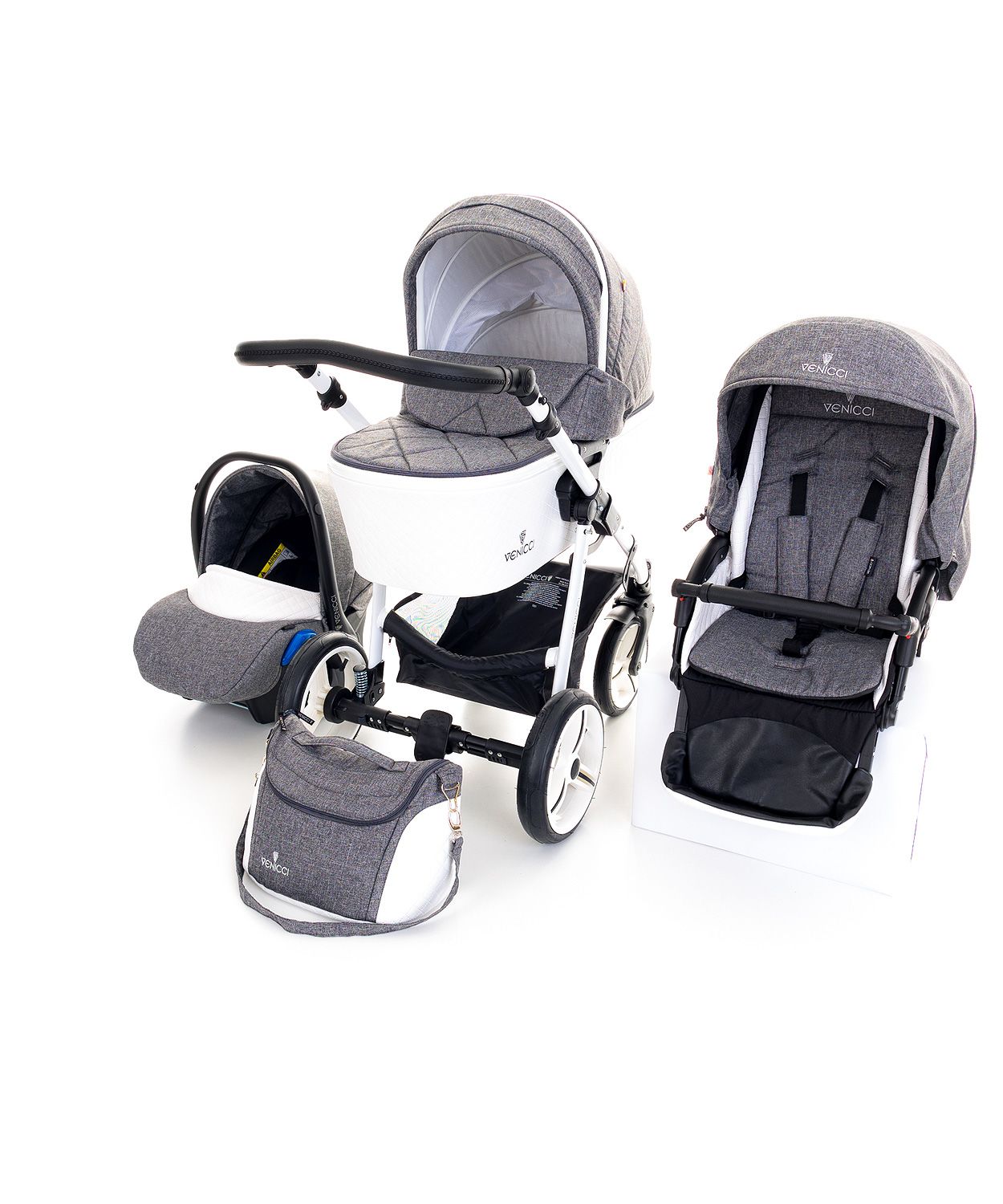 venicci denim grey travel system