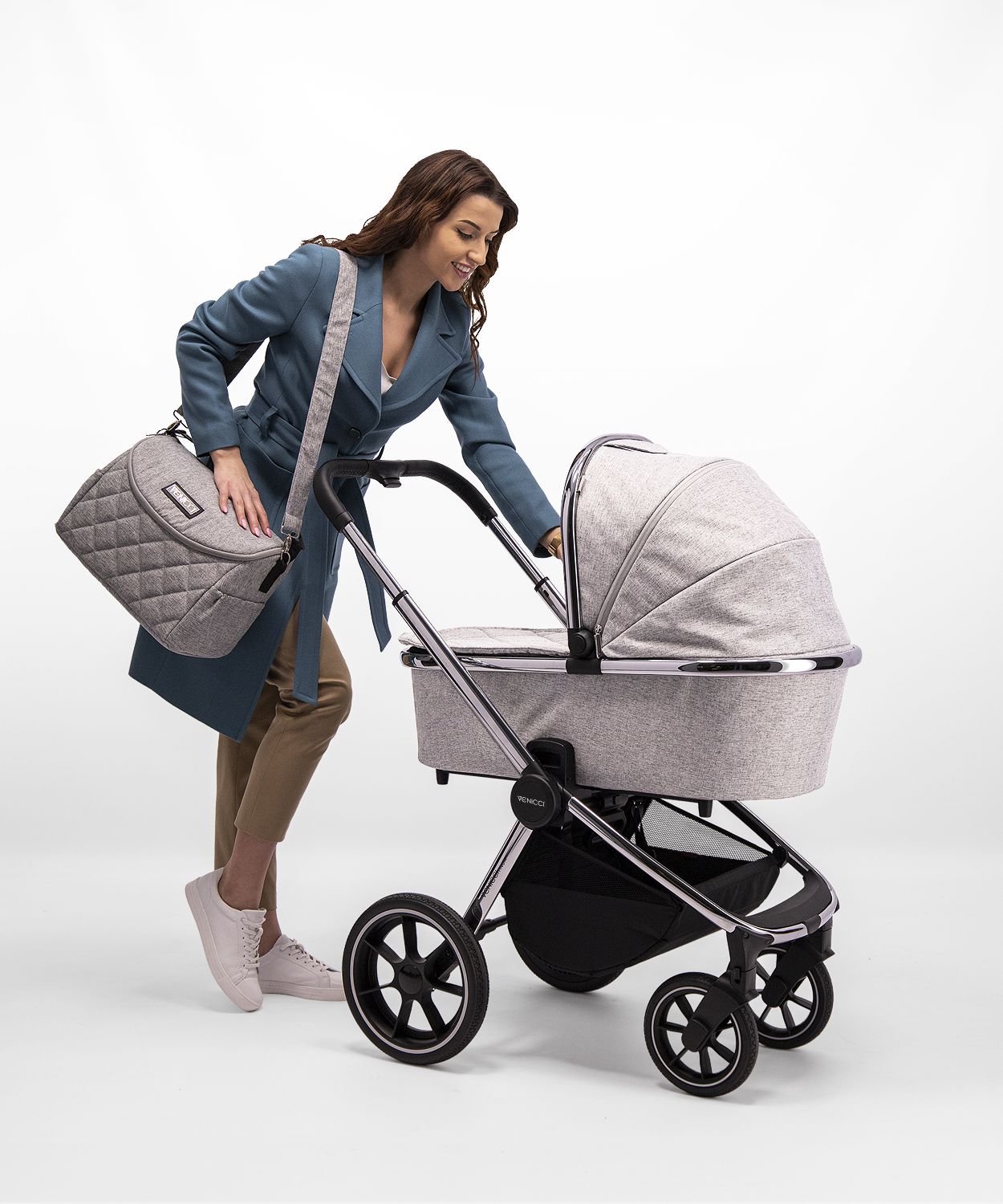 light grey venicci pram