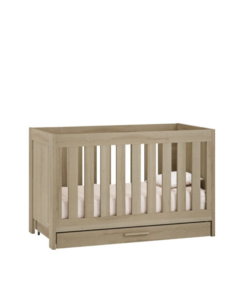 Forenzo Honey Oak Cot Bed with Underdrawer