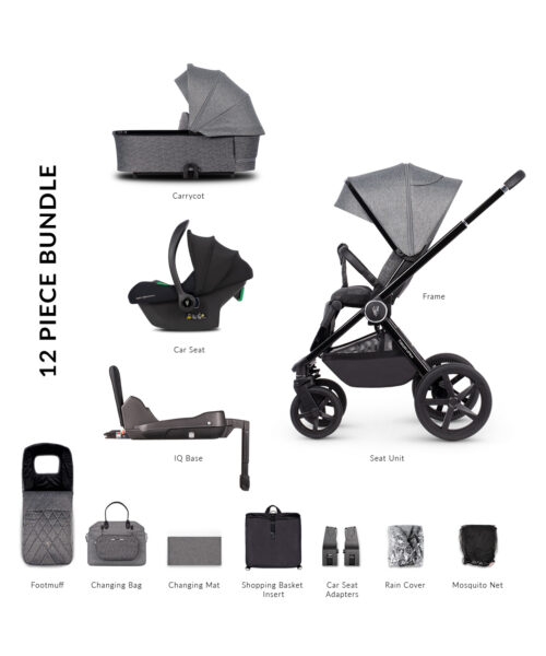 Upline Slate Grey Pram Venicci UK