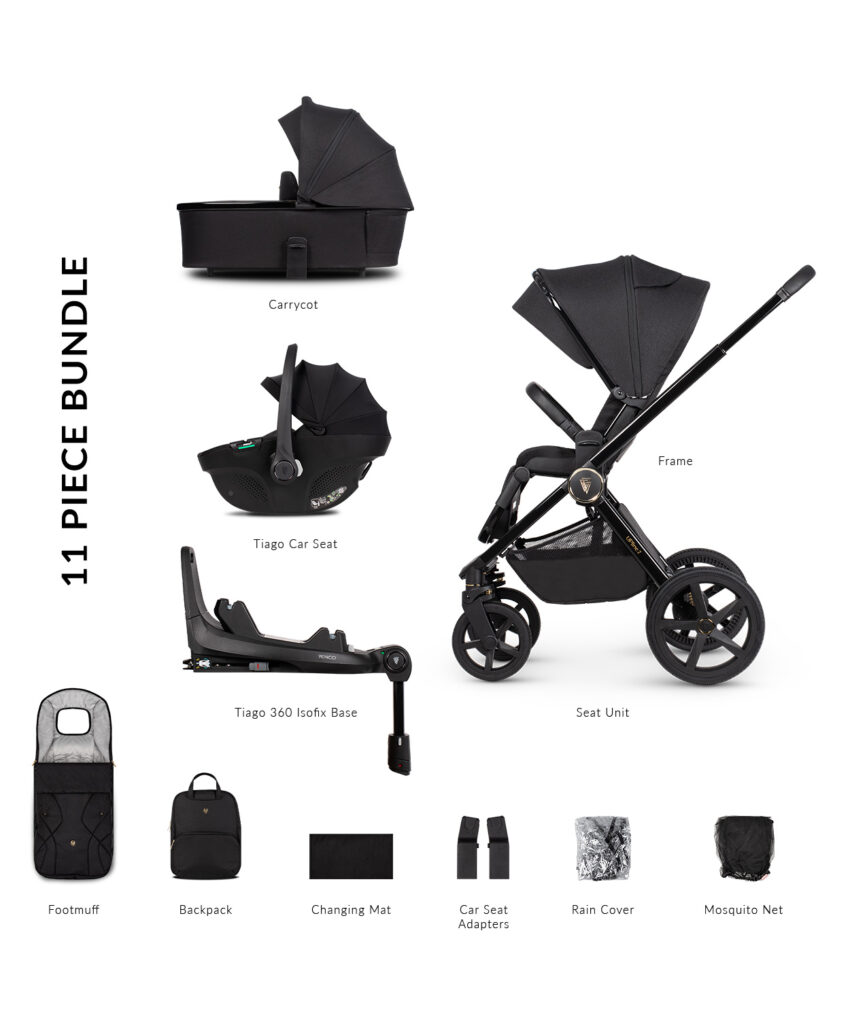 Upline All Black Pram Venicci UK - Main Image